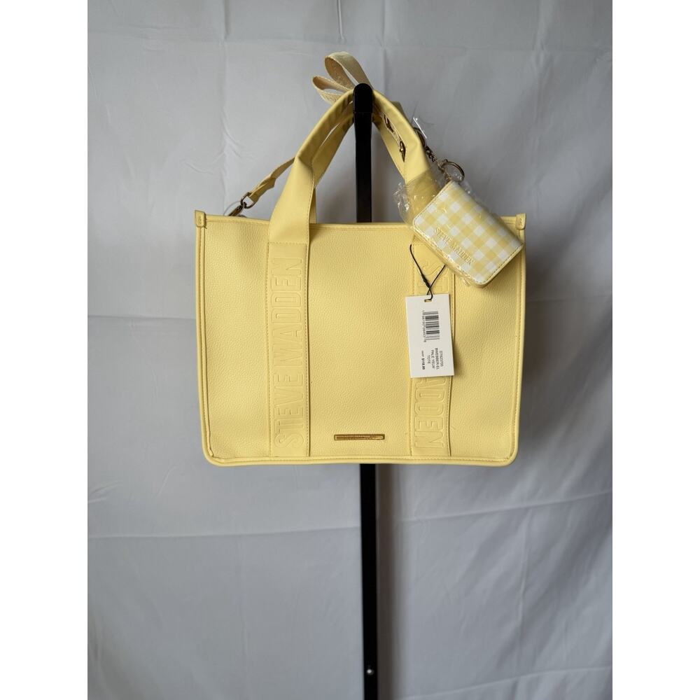 Steve Madden BWEBBER-EL Tote Bag In Pale Yellow - Picture 3 of 9
